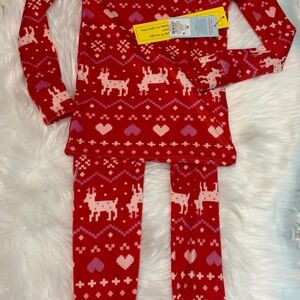 Cat & Jack Red and Pink Girls Pajama Set